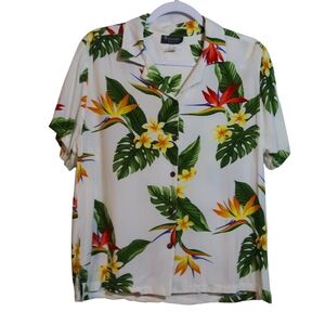 Puanani By RJC Women Birds of Paradise Camp Shirt Tropical Hawaiian Size M